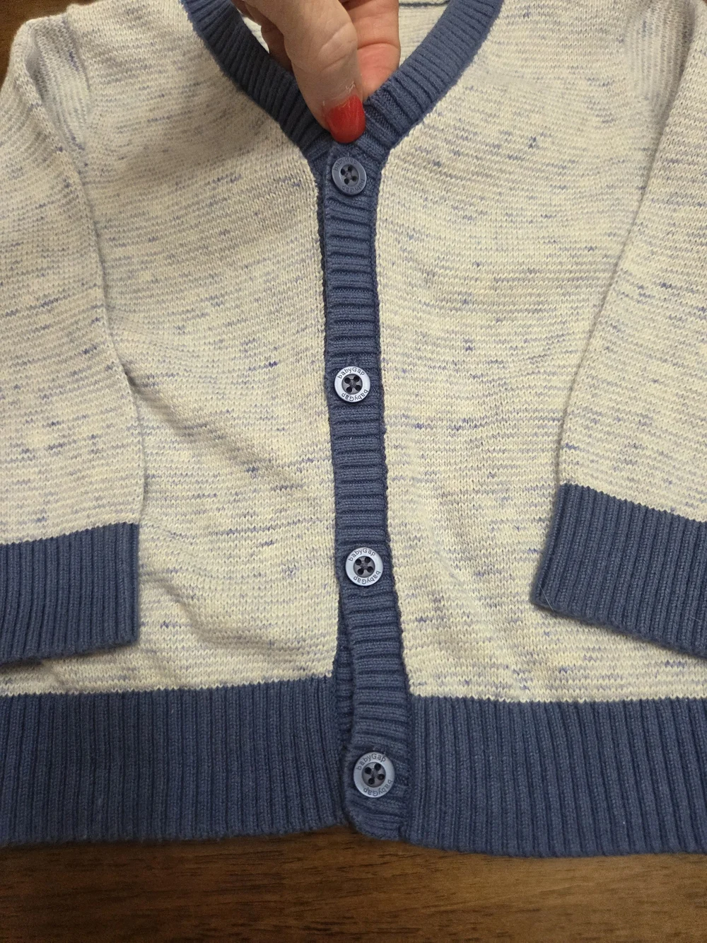 Baby GAP Blue & White Marled Button Cardigan